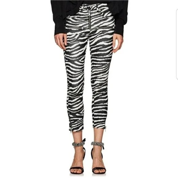 Isabel Marant Apolo Zebra Skinny Pants - Picture 1 of 16